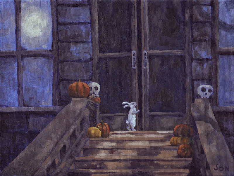 "halloween house painting"