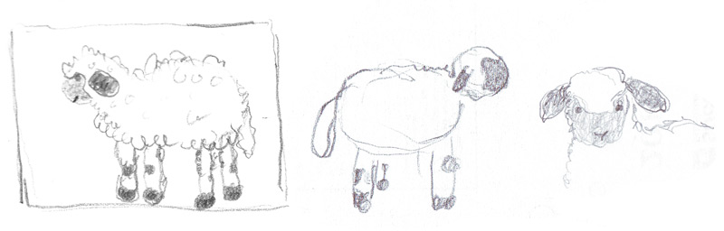 "Sketch for crochet valais blacknose sheep"