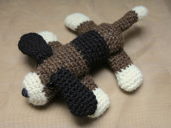 Flatdog, amigurumi dog