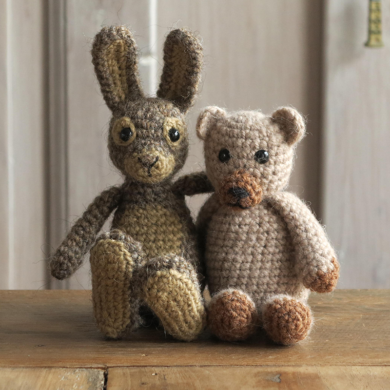 crochet rabbit and bear