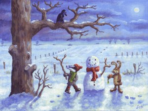 Snow landscape painting