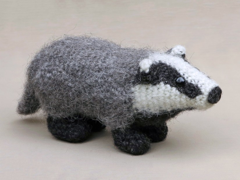 realistic amigurumi crochet badger