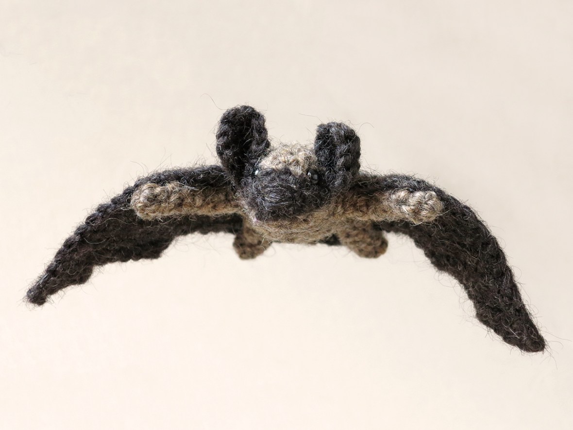 realistic crochet bat