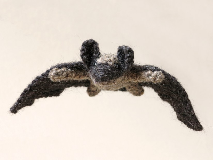realistic crochet bat