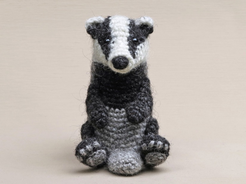 realsitic crochet badger